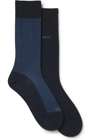 HUGO BOSS Paquete de dos pares de calcetines de algodón de largo estándar
