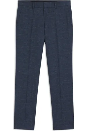 HUGO BOSS Pantalones slim fit de tejido elástico estampado