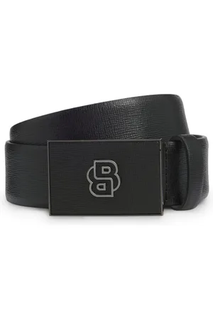 HUGO BOSS Cinturón reversible de piel italiana con monograma Double B en la hebilla