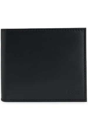 HUGO BOSS Cartera de piel con letras de logo