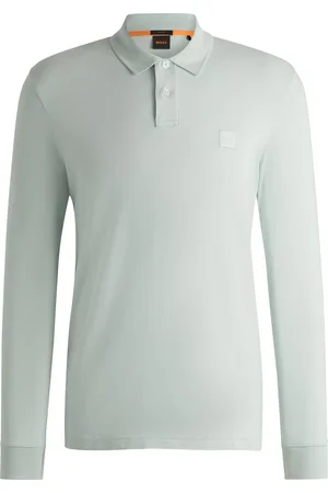 HUGO BOSS Polo slim fit de algodón elástico con parche de logo