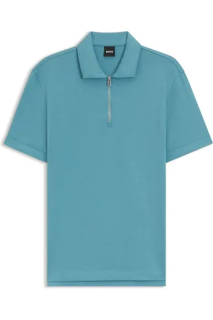 HUGO BOSS Polo de cuello con cremallera en tejido de piqué