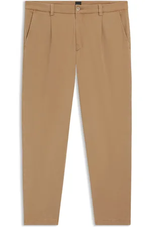 HUGO BOSS Pantalones tapered fit en sarga elástica