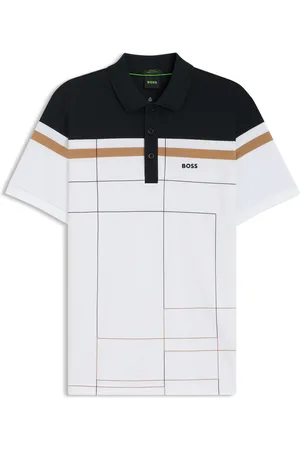 HUGO BOSS Polo slim fit de algodón elástico con secado rápido