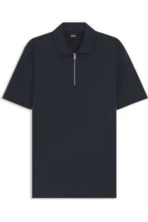 HUGO BOSS Polo de cuello con cremallera en tejido de piqué