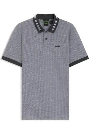 HUGO BOSS Polo de piqué de algodón con estampado de lunares