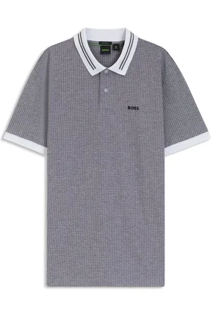 HUGO BOSS Polo de piqué de algodón con estampado de lunares