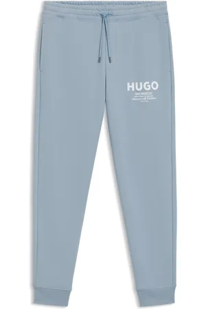HUGO BOSS Pantalones de chándal en felpa de algodón con logo estampado