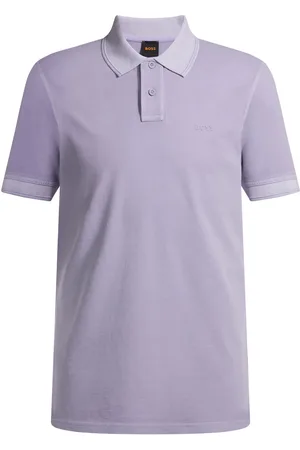 HUGO BOSS Polo de piqué de algodón con logo estampado