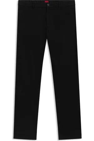 HUGO BOSS Pantalones slim fit en tejido de gabardina de algodón elástico