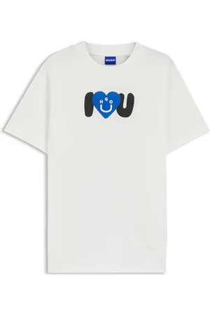 HUGO BOSS Camiseta de punto de algodón con motivo Happy