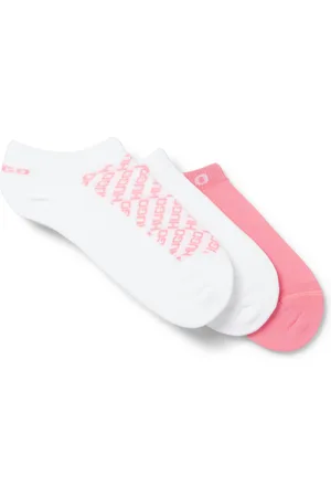 HUGO BOSS Paquete de tres pares de calcetines tobilleros con detalles del logo