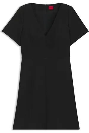 HUGO BOSS Vestido con escote en pico y hombreras desmontables