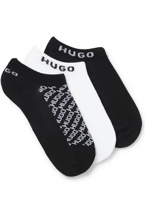 HUGO BOSS Paquete de tres pares de calcetines tobilleros con detalles del logo