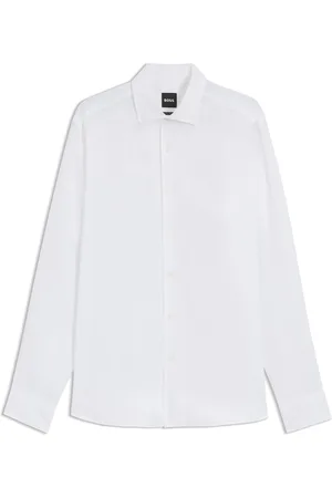 HUGO BOSS Camisa regular fit BECKHAM x de lino