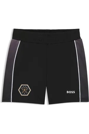 HUGO BOSS Shorts de punto elástico para niños con logo estampado