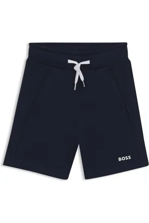 HUGO BOSS Shorts para niños en forro polar de algodón con logo estampado