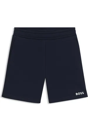 HUGO BOSS Shorts para niños en forro polar de algodón con logo estampado