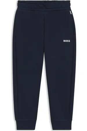 HUGO BOSS Pantalones de chándal de algodón para niños con logo estampado