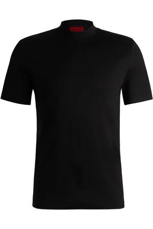 HUGO BOSS Camiseta slim fit de algodón elástico con cuello alto