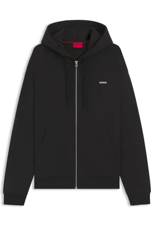HUGO BOSS Sudadera relaxed fit en felpa de algodón con capucha y cremallera