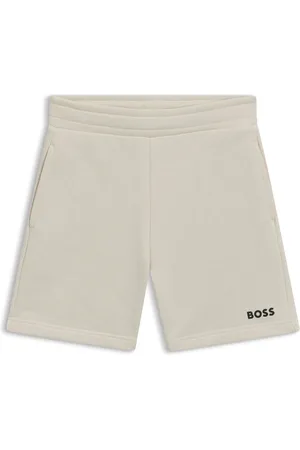 HUGO BOSS Shorts para niños en forro polar de algodón con logo estampado