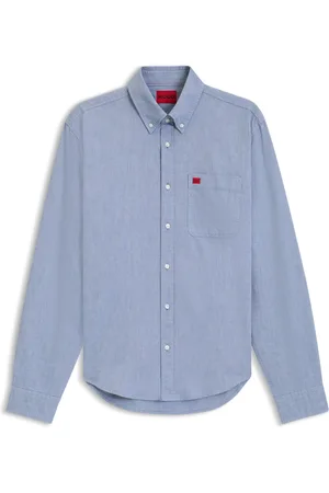 HUGO BOSS Camisa slim fit abotonada en algodón Oxford lavado