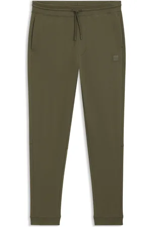 HUGO BOSS Pantalones de chándal en felpa de algodón con parche de logo