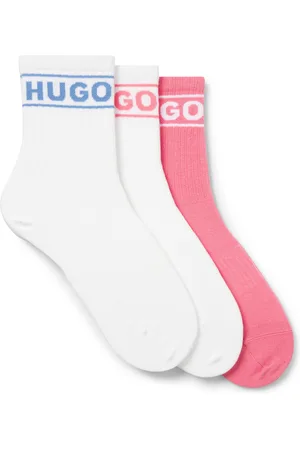 HUGO BOSS Paquete de tres pares de calcetines cortos con logo