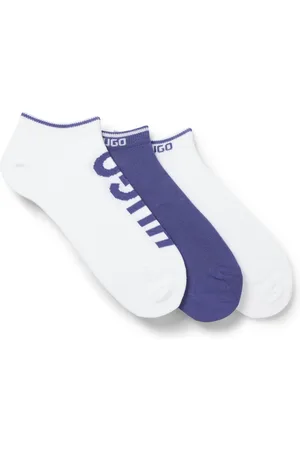 HUGO BOSS Paquete de tres pares de calcetines tobilleros con detalles del logo