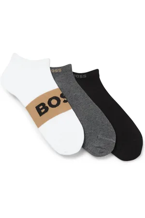 HUGO BOSS Paquete de tres pares de calcetines tobilleros en mezcla de algodón