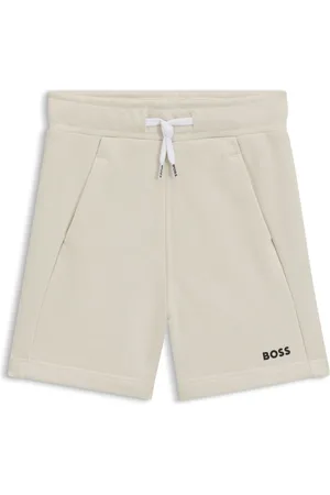 HUGO BOSS Shorts para niños en forro polar de algodón con logo estampado