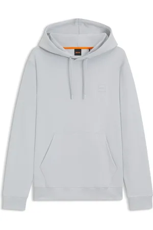 HUGO BOSS Sudadera con capucha regular fit de felpa de algodón con parche de logo