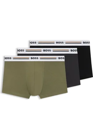 HUGO BOSS Paquete de tres calzoncillos elásticos con rayas características