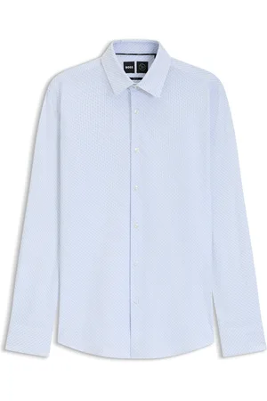 HUGO BOSS Camisa slim fit en punto técnico elástico estampado