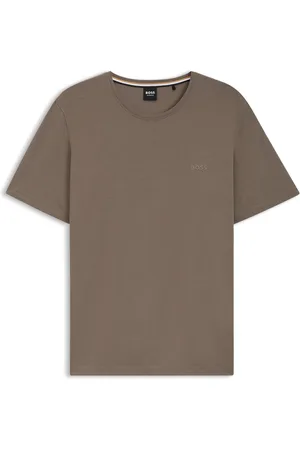 HUGO BOSS Camiseta regular fit en algodón elástico con logo bordado