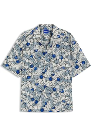 HUGO BOSS Camisa relaxed fit en popelín de algodón estampado