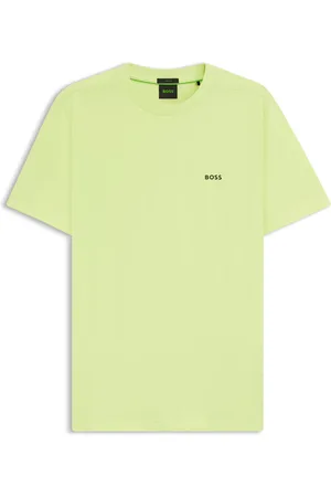 HUGO BOSS Camiseta regular fit de algodón elástico con logo en contraste
