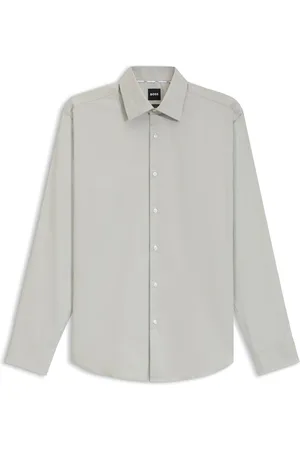 HUGO BOSS Camisa regular fit de planchado fácil en algodón elástico estructurado