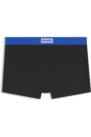 HUGO BOSS Paquete de tres calzoncillos de algodón elástico con logos en la cintura
