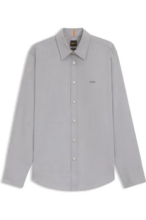 HUGO BOSS Camisa regular fit en dobby de algodón elástico