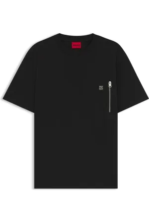HUGO BOSS Camiseta de algodón interlock con bolsillo con cremallera