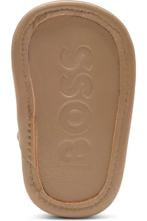 HUGO BOSS Sandalias para bebés de piel con logotipo en contraste