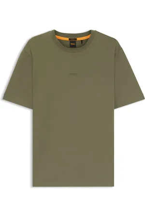 HUGO BOSS Camiseta relaxed fit de algodón elástico con logo estampado