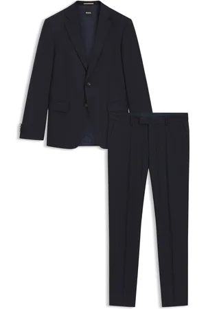 HUGO BOSS Traje slim fit en lana virgen a rayas