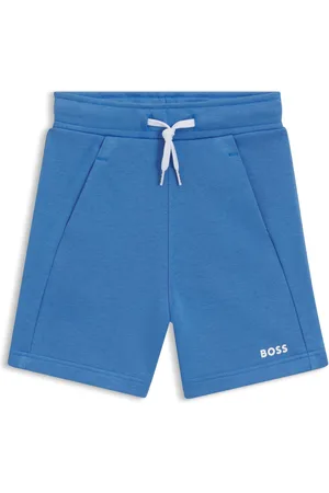 HUGO BOSS Shorts para niños en forro polar de algodón con logo estampado