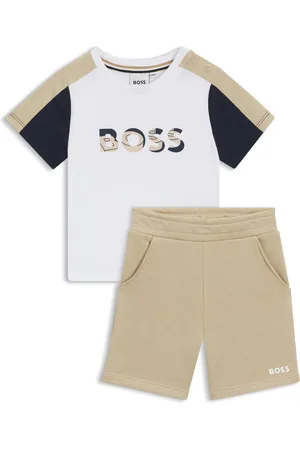 HUGO BOSS Conjunto de camiseta y shorts para niños en algodón con bloques de color