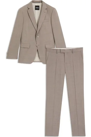 HUGO BOSS Traje slim fit de dos piezas en lana virgen jaspeada