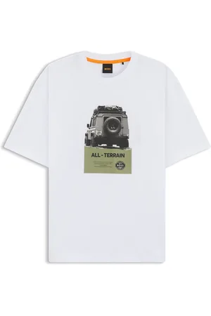 HUGO BOSS Camiseta relaxed fit en punto de algodón con logo estampado