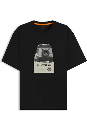 HUGO BOSS Camiseta relaxed fit en punto de algodón con logo estampado